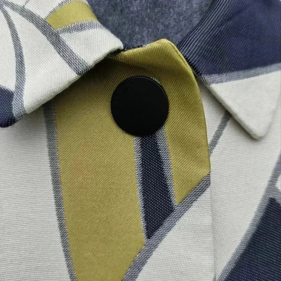 Mod Coat Ann Taylor Jacquard Vintage Inspired Abstract Print - Picture 9 of 16